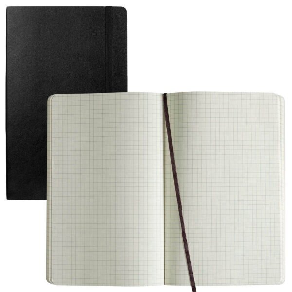 MOLESKINE Notizbuch Classic Collection flexibler Einband ca. DIN A5 kariert, schwarz Softcover 192 Seiten, 1 St.