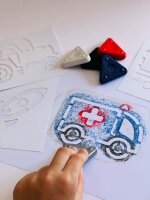 Handmade LULUBUG Fahrzeuge Wachsmalblöcke...