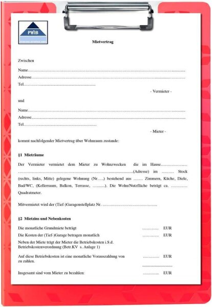 LEITZ Klemmbrettmappe WOW 4199 DIN A4 rot Kunststoff, 1 St.