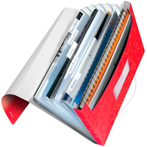 LEITZ Fächermappe WOW 4589 6 Fächer rot, 1 St.