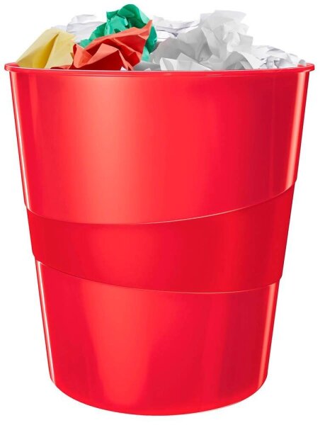 LEITZ WOW Duo Colour Papierkorb 15,0 l rot, 1 St.