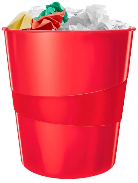 LEITZ WOW Duo Colour Papierkorb 15,0 l rot, 1 St.