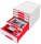 LEITZ Schubladenbox WOW Cube  perlweiß/rot 52142026, DIN A4 mit 5 Schubladen, 1 St.
