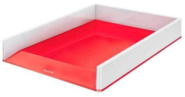 LEITZ Briefablage WOW Duo Colour perlweiß/rot DIN A4, 1 St.