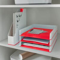 LEITZ Briefablage WOW Duo Colour perlweiß/rot DIN A4, 1 St.