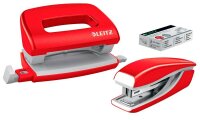 LEITZ Locher und Heftgeräte Set NeXXt WOW rot