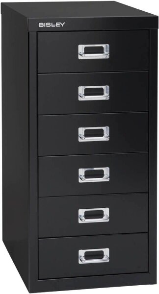 BISLEY MultiDrawer™ L296 Schubladenschrank schwarz 6 Schubladen 27,8 x 38,0 x 59,0 cm, 1 St.