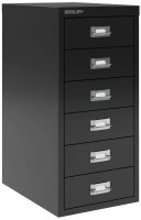 BISLEY MultiDrawer™ L296 Schubladenschrank schwarz 6 Schubladen 27,8 x 38,0 x 59,0 cm, 1 St.