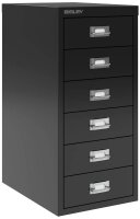 BISLEY MultiDrawer™ L296 Schubladenschrank schwarz 6 Schubladen 27,8 x 38,0 x 59,0 cm, 1 St.