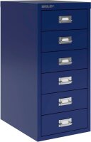 BISLEY MultiDrawer™ L296 Schubladenschrank oxfordblau 6 Schubladen 27,8 x 38,0 x 59,0 cm, 1 St.