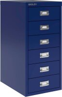 BISLEY MultiDrawer™ L296 Schubladenschrank oxfordblau 6 Schubladen 27,8 x 38,0 x 59,0 cm, 1 St.