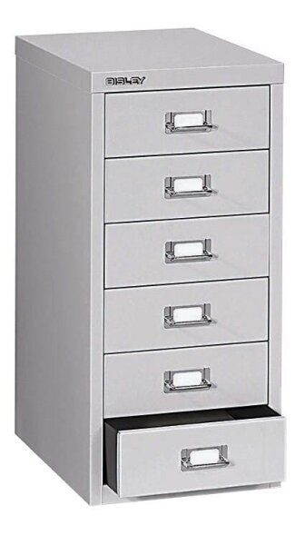BISLEY MultiDrawer™ L296 Schubladenschrank lichtgrau 6 Schubladen 27,8 x 38,0 x 59,0 cm, 1 St.