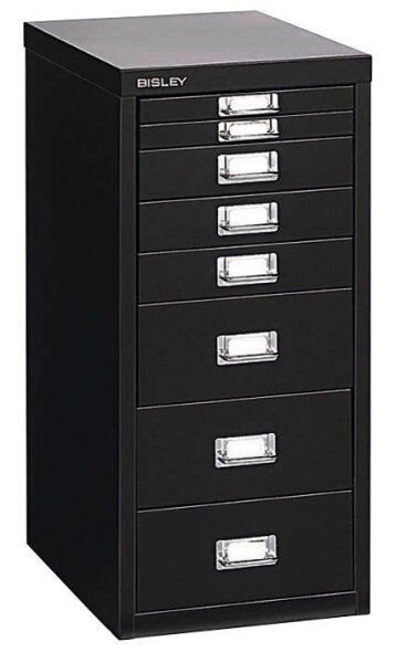 BISLEY MultiDrawer™ L298 Schubladenschrank schwarz 8 Schubladen 27,8 x 38,0 x 59,0 cm, 1 St.