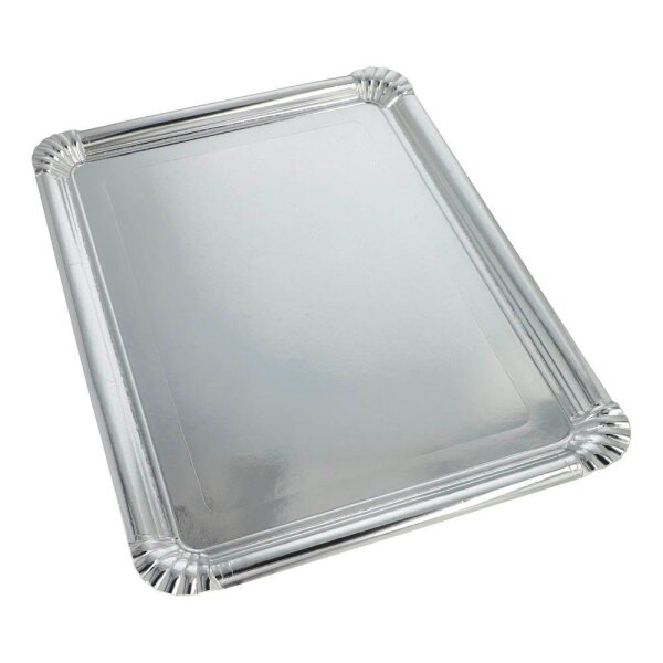 STARPAK Einweg-Servierplatten silber 45,5 x 34,0 cm, 10 St.