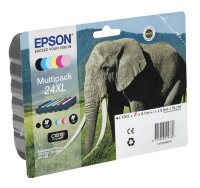 EPSON 24XL / T2438XL (Elefant) schwarz, cyan, magenta, gelb, light cyan, light magenta Druckerpatronen, 6er-Set