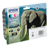 EPSON 24XL / T2438XL (Elefant) schwarz, cyan, magenta, gelb, light cyan, light magenta Druckerpatronen, 6er-Set