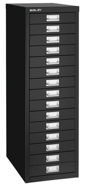 BISLEY MultiDrawer™ L3915 Schubladenschrank schwarz 15 Schubladen 27,8 x 38,0 x 85,7 cm, 1 St.