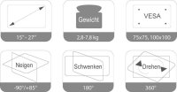 JENIMAGE Monitor-Halterung JI-FD130TK JI-FD130TK schwarz, weiß für 1 Monitor, Tischklemme