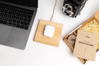 TREED Premium Holz Qi-Charger MagSafe Induktive Ladestation Esche, 15 Watt