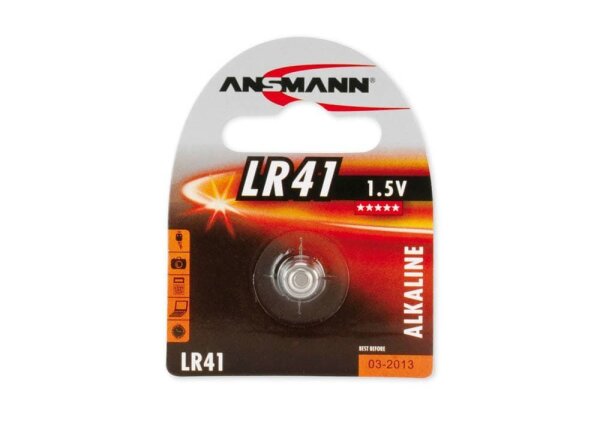 ANSMANN Knopfzelle LR41 Alkali-Mangan 1,5 V, 1 St.