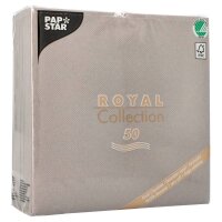 PAPSTAR Servietten grau 3-lagig 40,0 x 40,0 cm, 50 St.