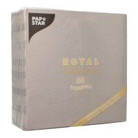 PAPSTAR Servietten grau 3-lagig 40,0 x 40,0 cm, 50 St.