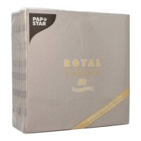 PAPSTAR Servietten grau 3-lagig 40,0 x 40,0 cm, 50 St.