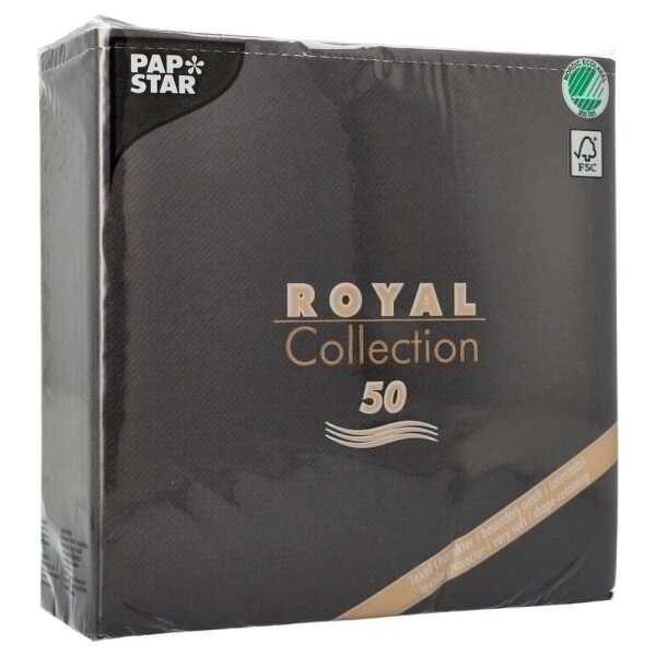 PAPSTAR Servietten schwarz 3-lagig 40,0 x 40,0 cm, 50 St.