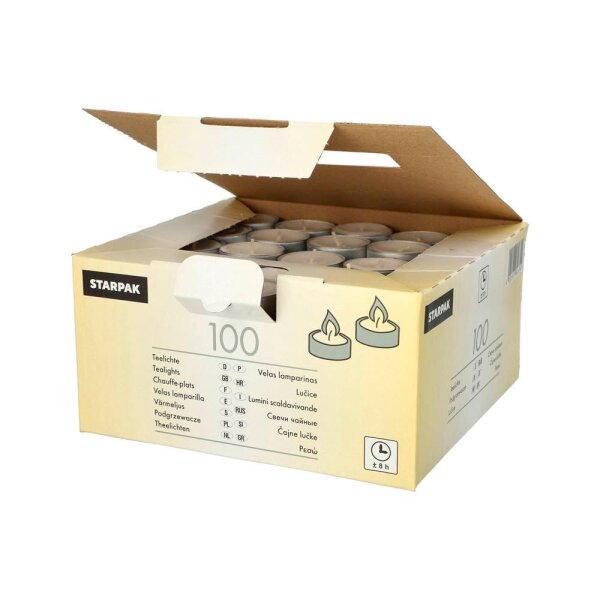 STARPAK Teelichter weiß, 100 St.
