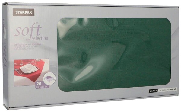 STARPAK Tischdecken soft selection dunkelgrün 80,0 x 80,0 cm, 20 St.