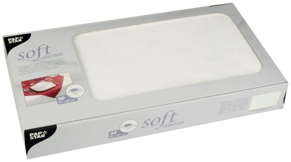 STARPAK Tischdecken soft selection weiß 80,0 x 80,0 cm, 20 St.
