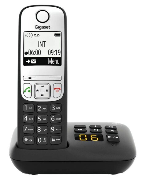 Gigaset A690A Schnurloses Telefon mit Anrufbeantworter schwarz