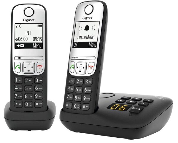 Gigaset A690 A Duo Schnurloses Telefon-Set mit Anrufbeantworter schwarz