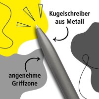 ONLINE® Kugelschreiber Octopen grau matt, Schreibfarbe: blau, 1 St.
