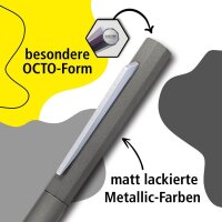 ONLINE® Kugelschreiber Octopen grau matt, Schreibfarbe: blau, 1 St.
