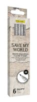 ONLINE® Save My World Bleistifte HB grau, 6 St.