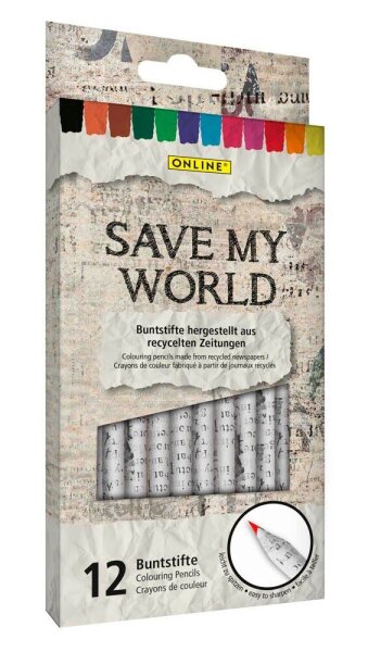ONLINE® Save My World Buntstifte farbsortiert, 12 St.