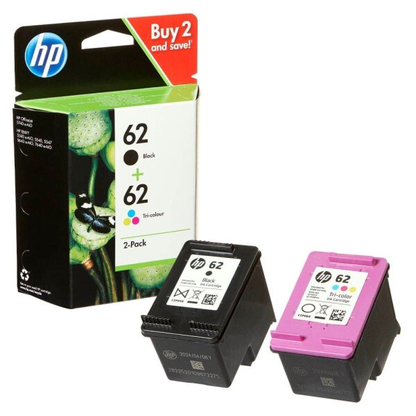 HP 62(N9J71AE) schwarz, color Druckerpatronen, 2er-Set