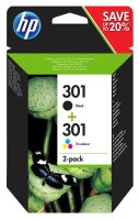 HP 301(N9J72AE) schwarz, color Druckerpatronen, 2er-Set