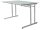 Kerkmann Schreibtisch Milchglas rechteckig, C-Fuß-Gestell chrom 120,0 x 80,0 cm