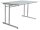 Kerkmann Schreibtisch Milchglas rechteckig, C-Fuß-Gestell chrom 120,0 x 80,0 cm