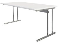Kerkmann Schreibtisch weiß rechteckig, C-Fuß-Gestell chrom 160,0 x 80,0 cm