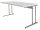 Kerkmann Schreibtisch weiß rechteckig, C-Fuß-Gestell chrom 160,0 x 80,0 cm