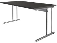 Kerkmann Schreibtisch anthrazit rechteckig, C-Fuß-Gestell chrom 160,0 x 80,0 cm