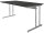 Kerkmann Schreibtisch anthrazit rechteckig, C-Fuß-Gestell chrom 160,0 x 80,0 cm