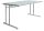 Kerkmann Schreibtisch Milchglas rechteckig, C-Fuß-Gestell chrom 160,0 x 80,0 cm
