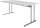 Kerkmann Schreibtisch weiß rechteckig, C-Fuß-Gestell chrom 180,0 x 80,0 cm
