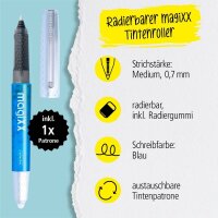 ONLINE® MagiXX Tintenroller blau/silber 0,7 mm, Schreibfarbe: blau, 1 St.