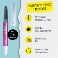 ONLINE® MagiXX Tintenroller lila/silber 0,7 mm, Schreibfarbe: blau, 1 St.