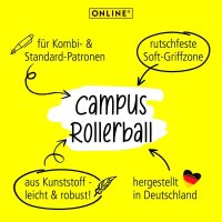 ONLINE® Campus Soft Tintenroller schwarz 0,7 mm, Schreibfarbe: blau, 1 St.